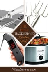 A four part graphic of the best Thanksgiving Prep Tools with text overlay