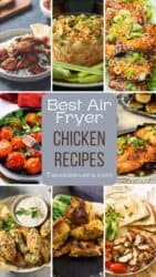 Grid of several air fryer chicken recipes with text overlay - 9