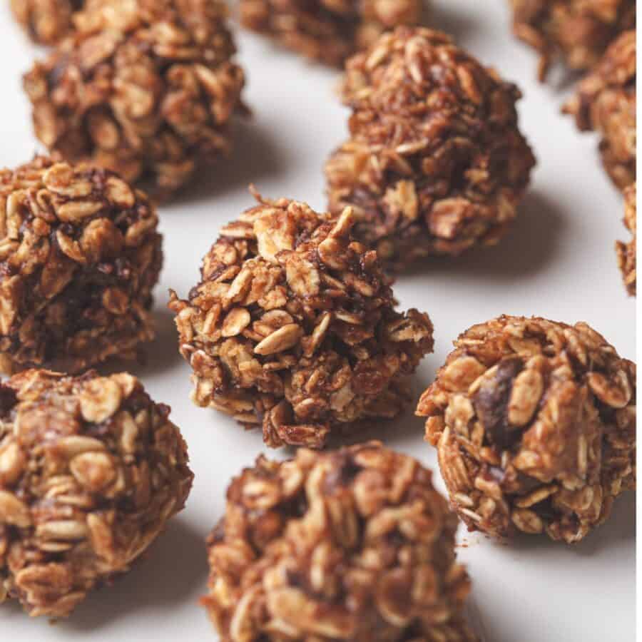 multiple chocolate balls on parchment paper