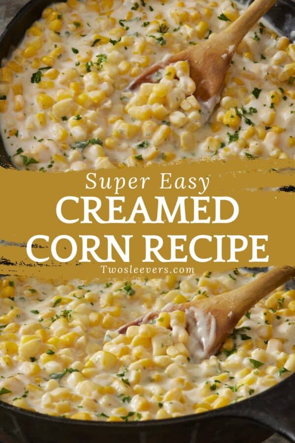 Creamed Corn Pin with text overlay