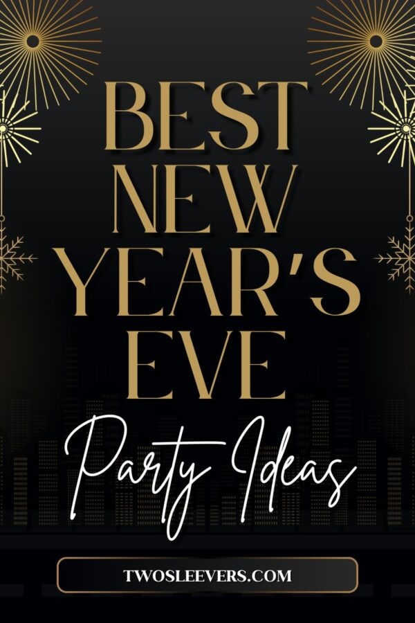 Black and Gold New Year's Eve Party Ideas graphic