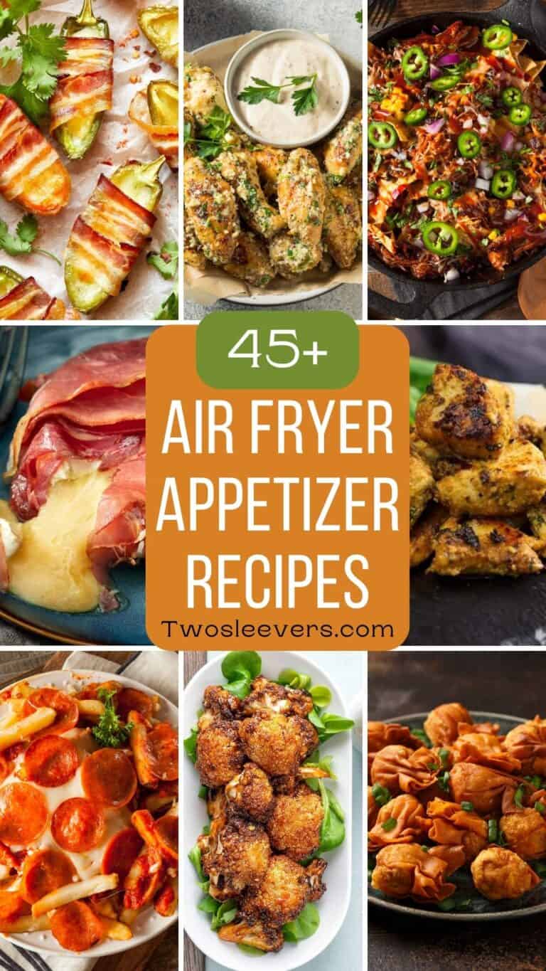 Air Fryer Appetizers collage image with text overlay