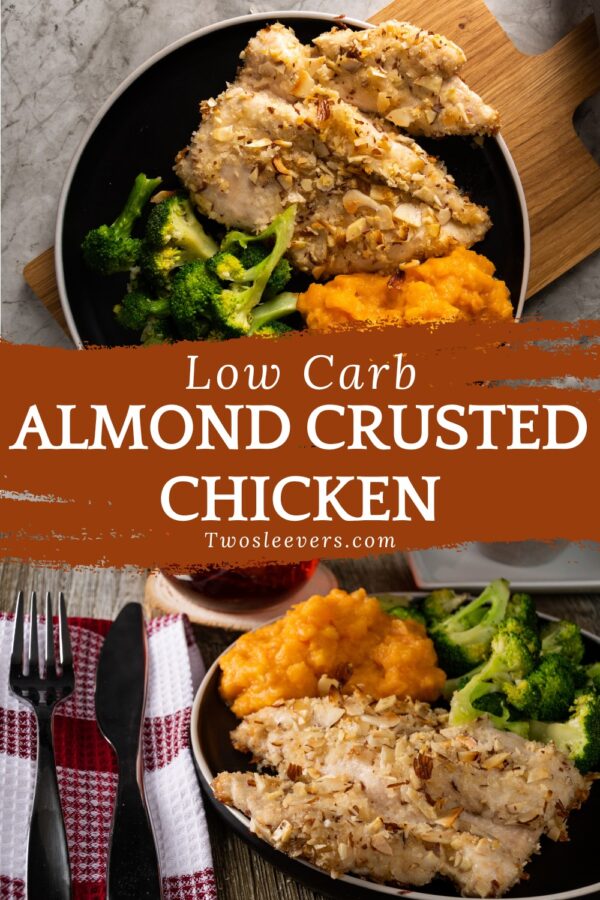 Almond Crusted Chicken Pin with text overlay - 4