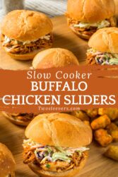 Buffalo Chicken Sliders Pin with text overlay - 1