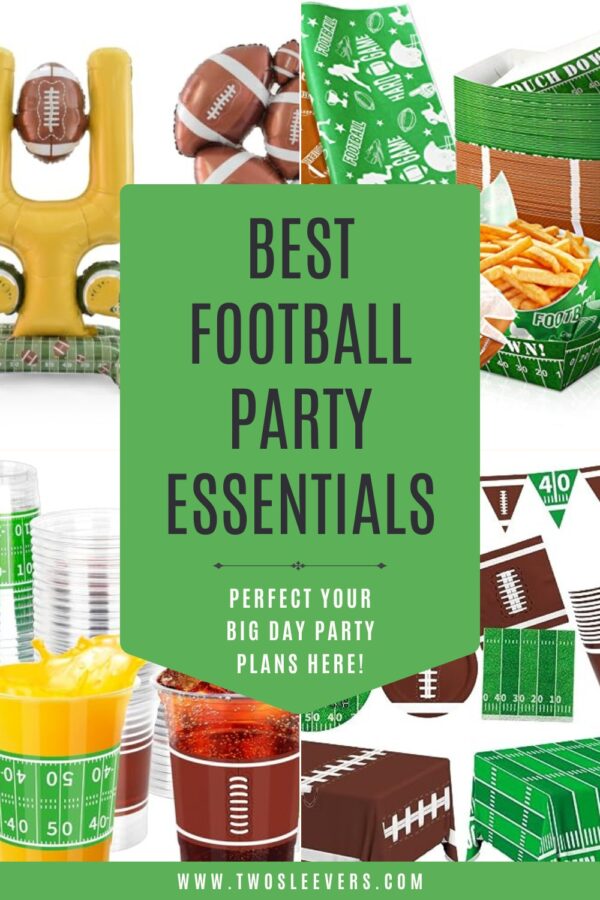 Football Party Essentials four part image with text overlay - 2