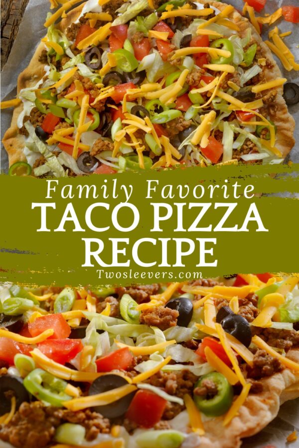 Taco Pizza Pin with text overlay