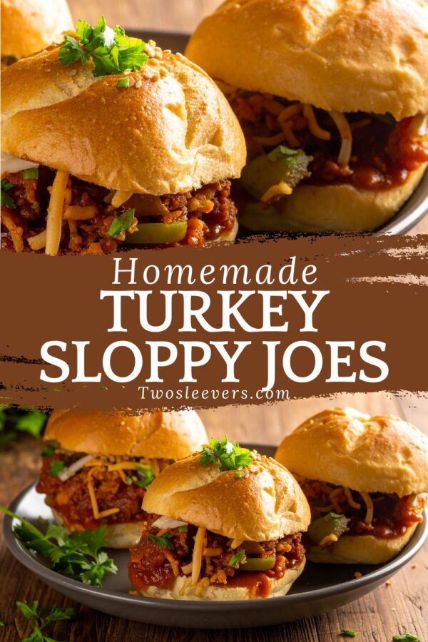 Turkey Sloppy Joes Pin with text overlay