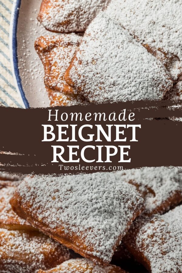 beignet pin with text overlay