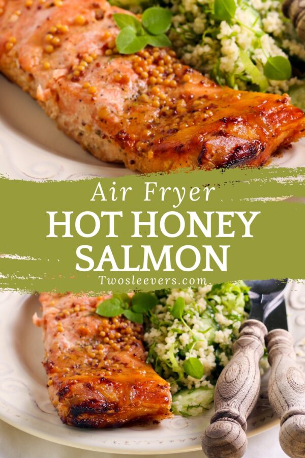 Hot Honey Salmon Pin with text overlay