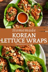 Korean Lettuce Wraps Pin with text overlay
