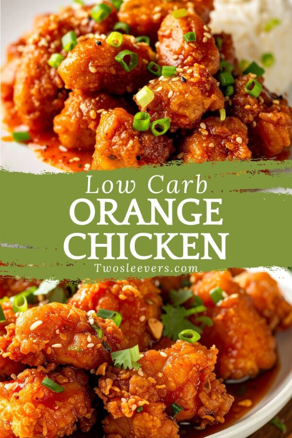 Low Carb Orange Chicken Pin with text overlay - 4