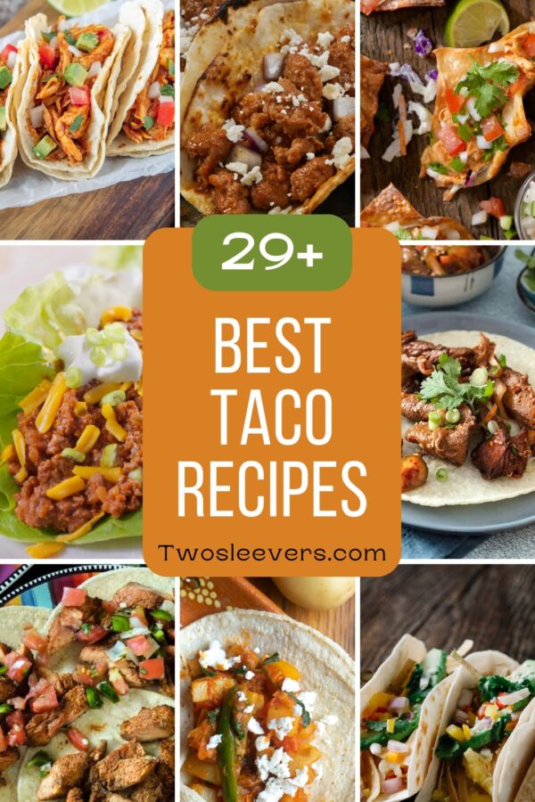 Best Taco Recipes 9 part grid with text overlay