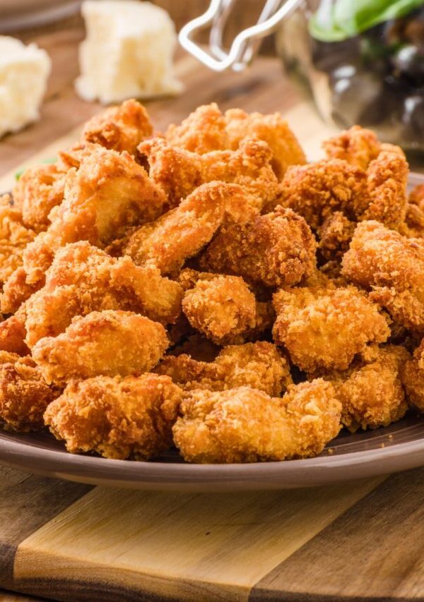 a large pile of keto chicken nuggets on a plate