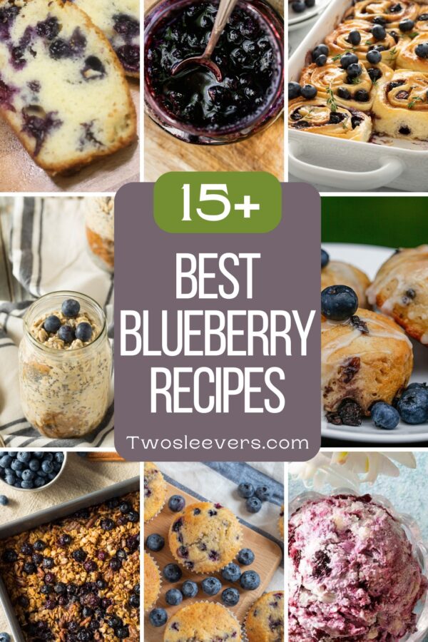 9 part photo grid of the best blueberry recipes with text overlay