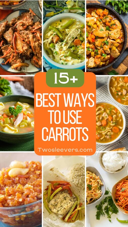 A 9 part grid of the best carrot recipes with text overlay