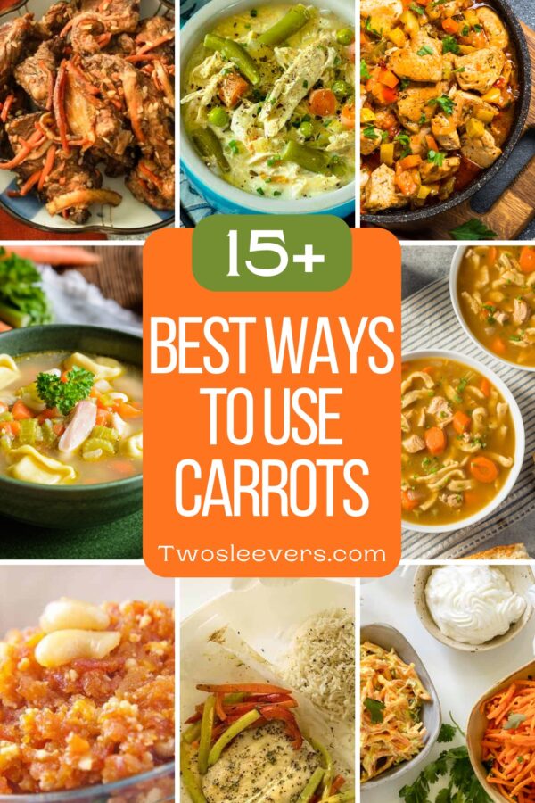 A 9 part grid of the best carrot recipes with text overlay