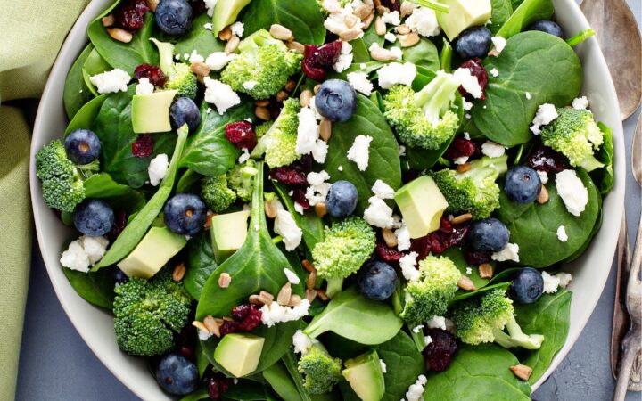 Blueberry Spinach Salad in a bowl