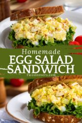Egg Salad Sandwich Pin with text overlay