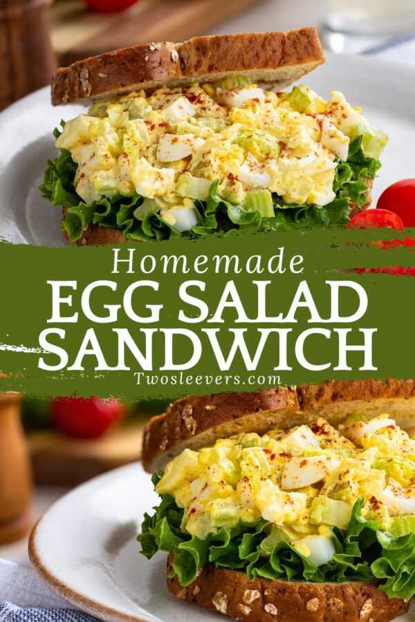 Egg Salad Sandwich Pin with text overlay