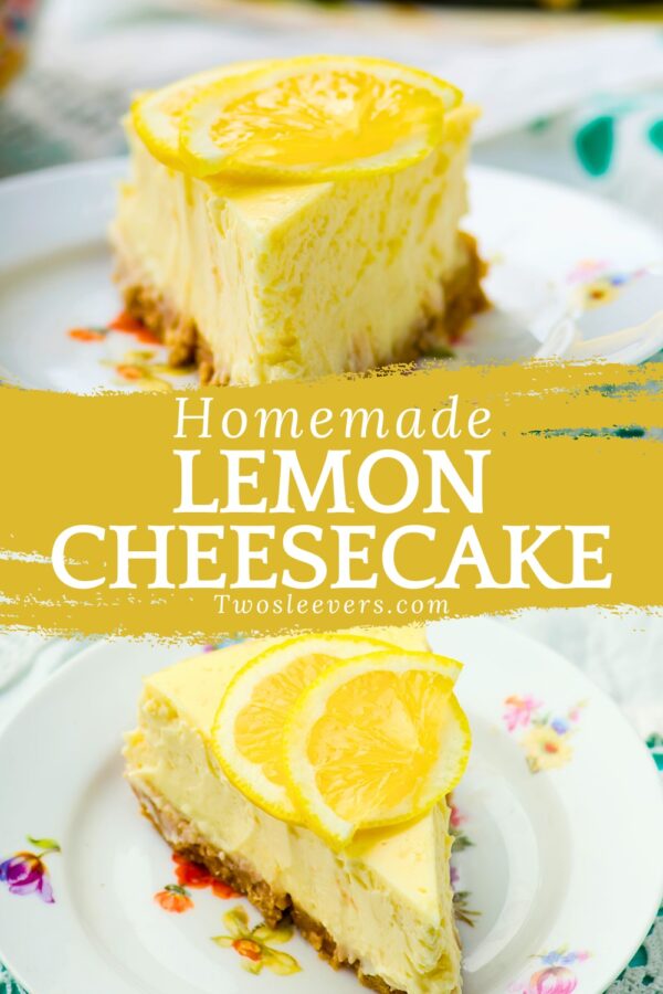 Lemon Cheesecake Pin with text overlay
