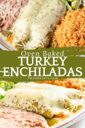 Ground Turkey Enchiladas Pin with text overlay