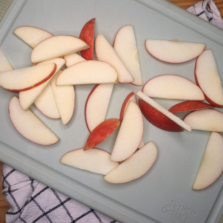 Sliced Apples on a cutting board