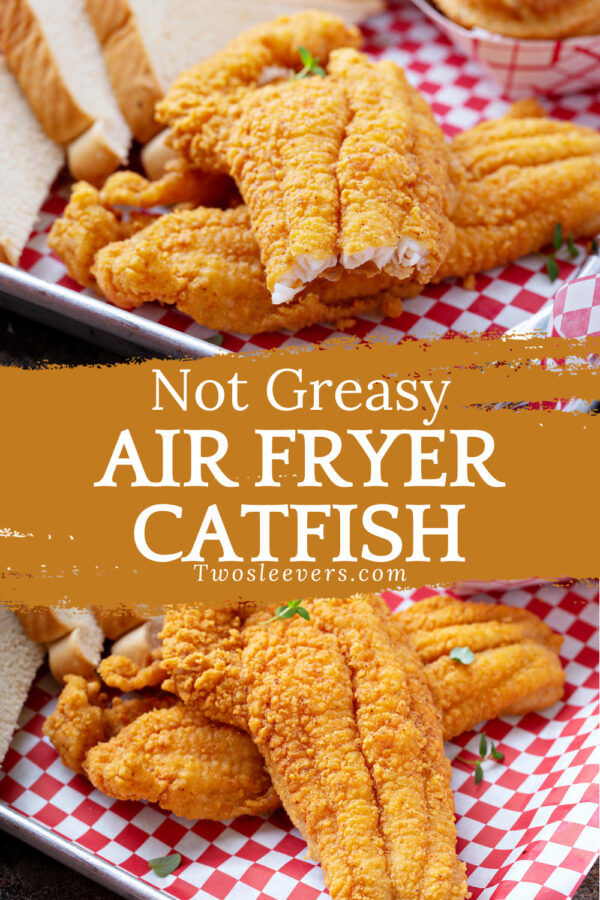 Air Fryer Catfish Pin with text overlay