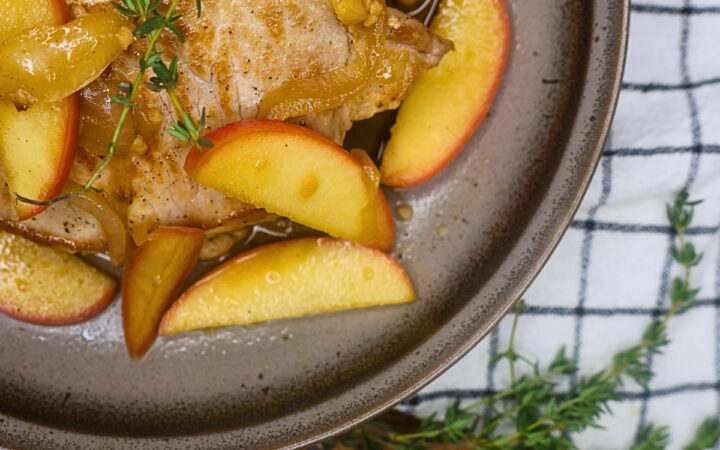Close up image of Apple Pork Chops on a plate