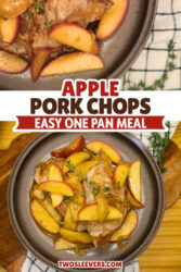 Apple Pork Chops Pin with text overlay