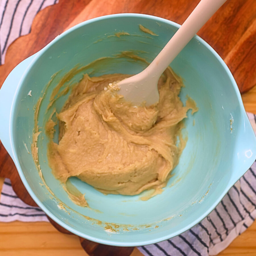 Softened cream cheese sweetened with sugar, brown sugar, and vanilla