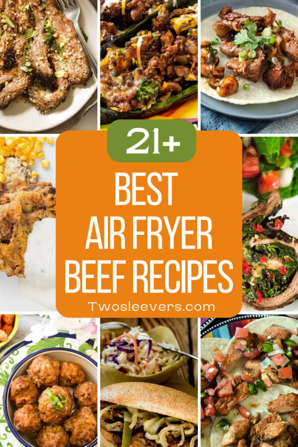Best Air Fryer Beef Recipes 9 part grid with text overlay
