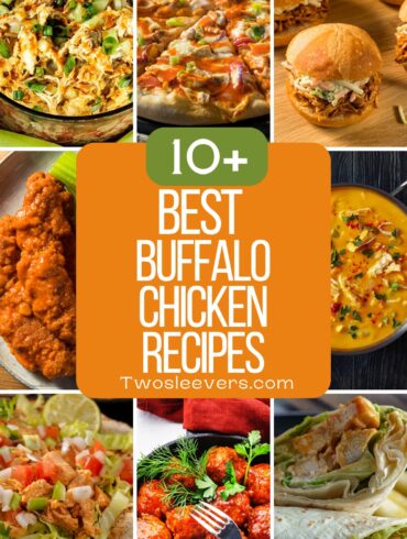 9 part grid of the Best Buffalo Chicken Recipes with text overlay