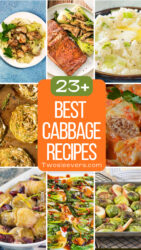 9 part grid for the best cabbage recipes with text overlay