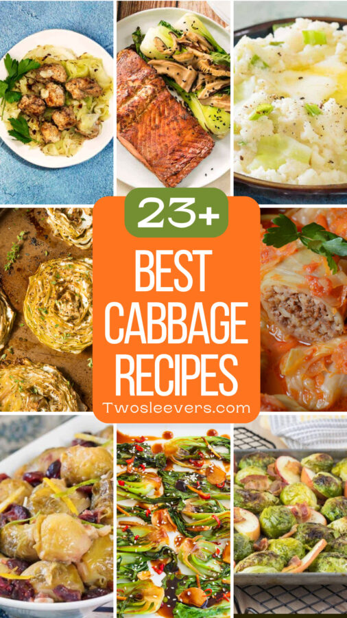 9 part grid for the best cabbage recipes with text overlay