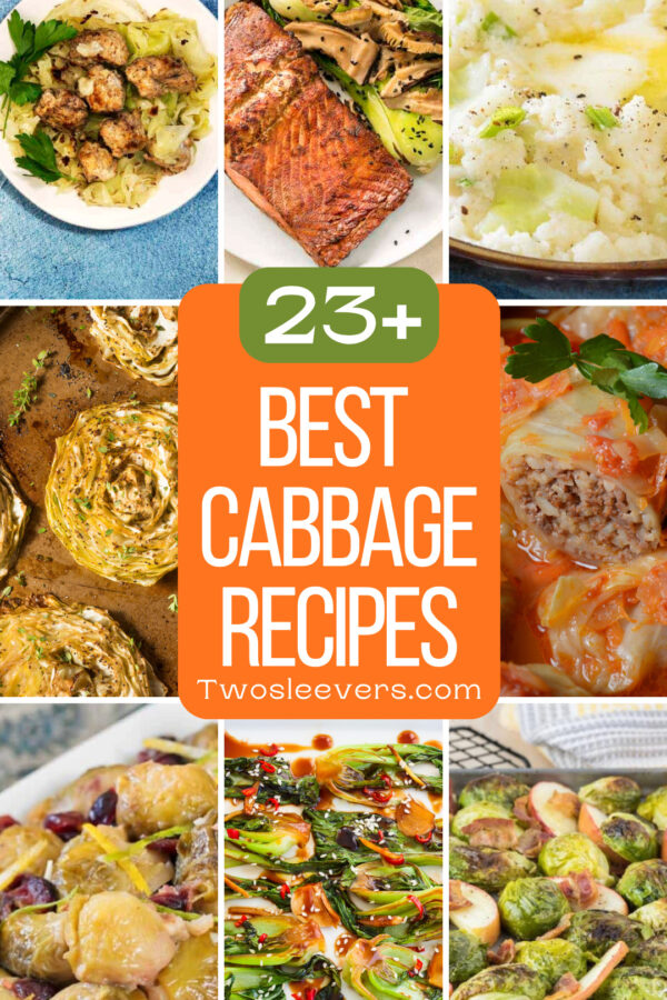 9 part grid for the best cabbage recipes with text overlay