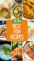 9 Part grid of the best fish recipes with text overlay