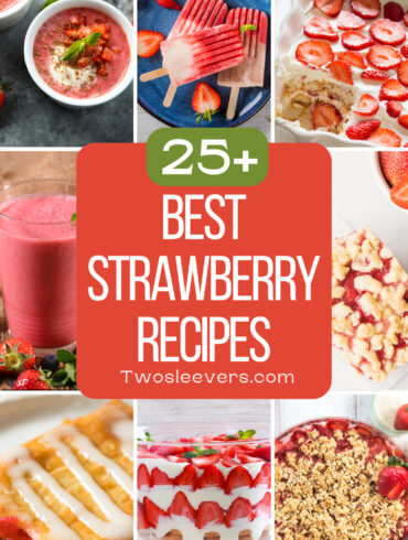 Best Strawberry Recipes 9 part graphic with text overlay