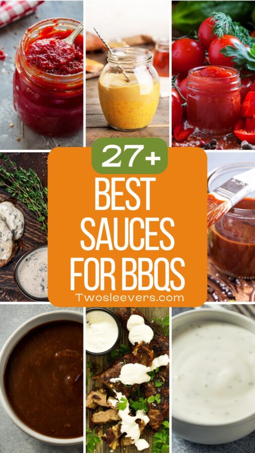 9 part grid of the best sauces for bbqs with text overlay