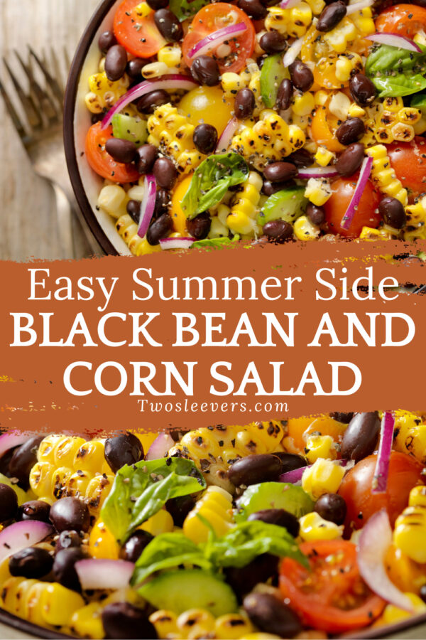 Black Bean and Corn Salad Pin with text overlay