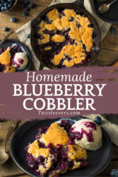 Blueberry Cobbler Pin with text overlay