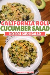 California Roll Cucumber Salad Pin with text overlay