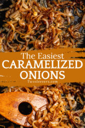 caramelized onions pin with text overlay