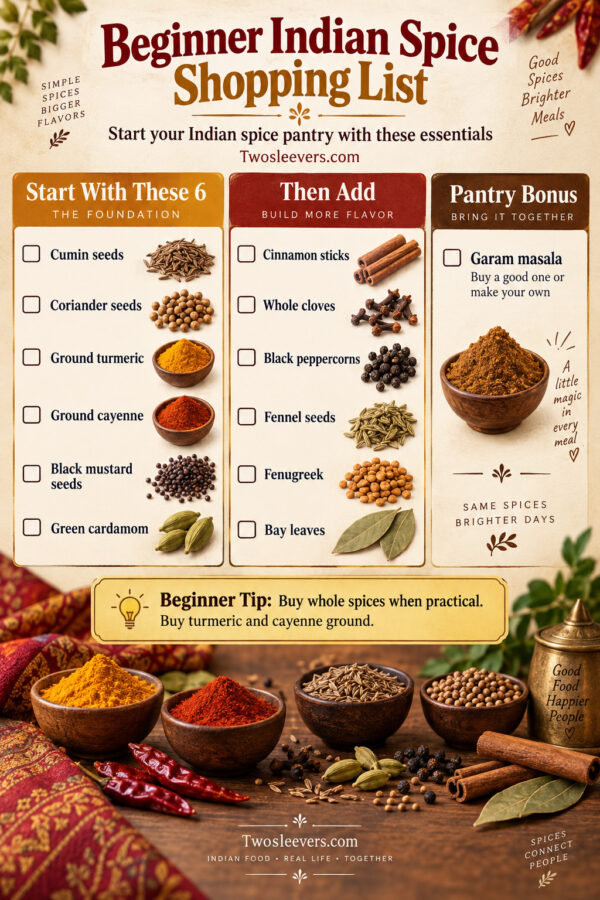 A shopping list of essential Indian spices for beginners