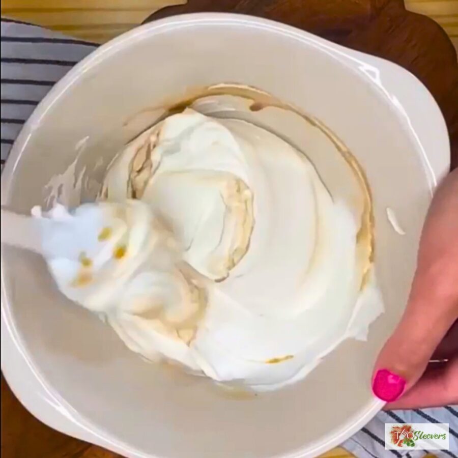the base of strawberry chocolate yogurt bark being mixed in a bowl