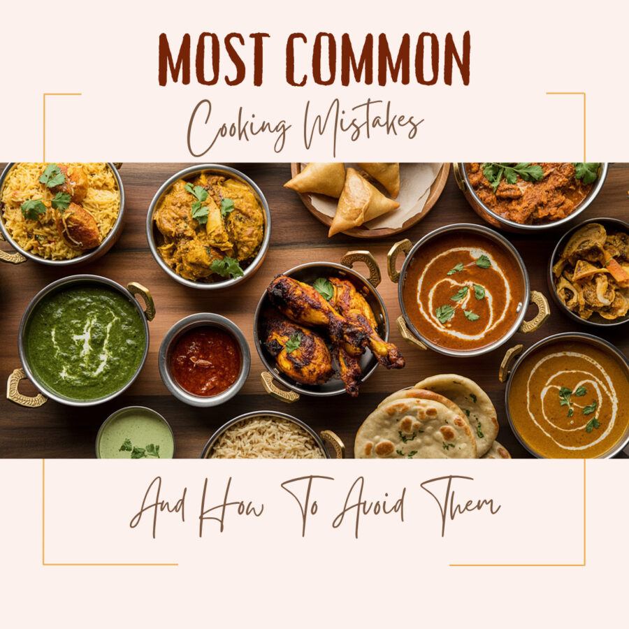 Common Cooking Mistakes Graphic with text overlay