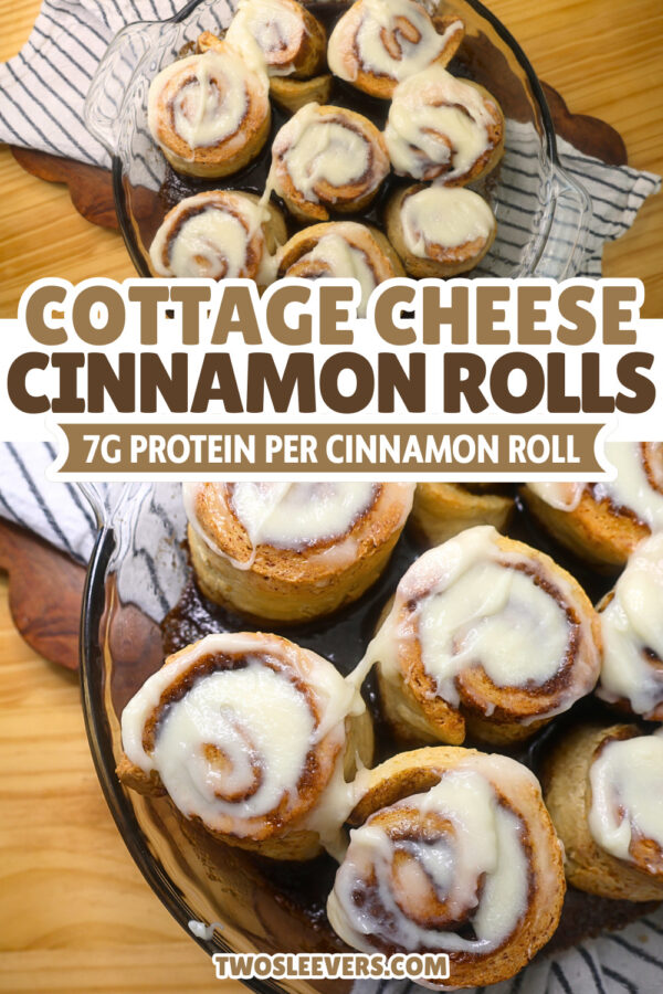 Cottage Cheese Cinnamon Rolls Pin with text overlay