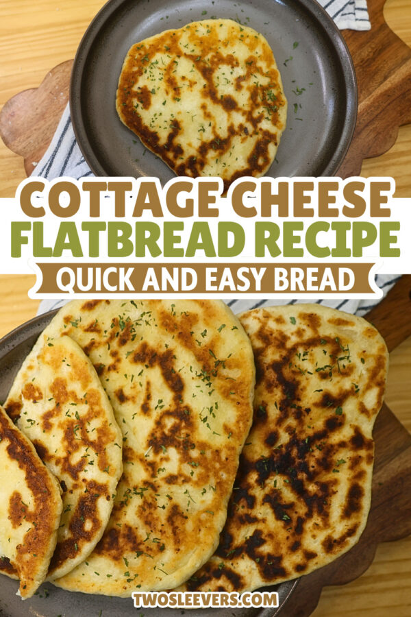 Cottage Cheese Flatbread Pin with text overlay