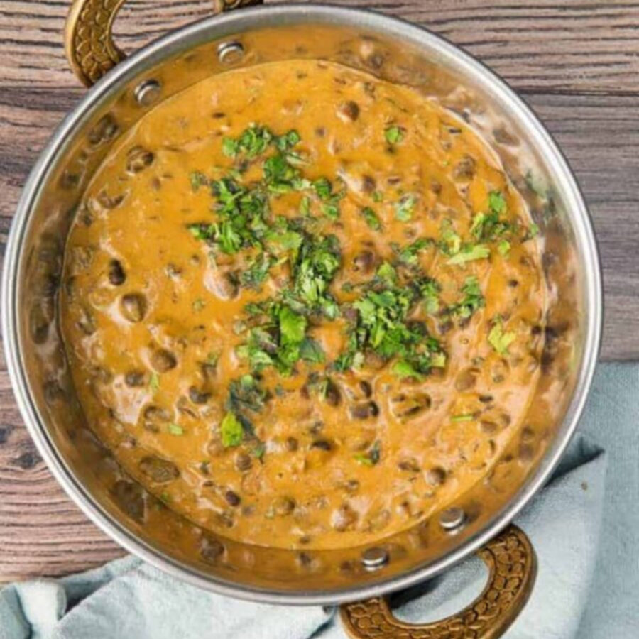 Overhead image of Dal Makhani in a serving dish