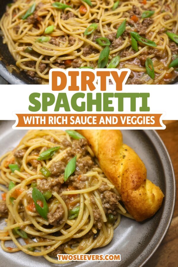 Dirty Spaghetti Pin with text overlay