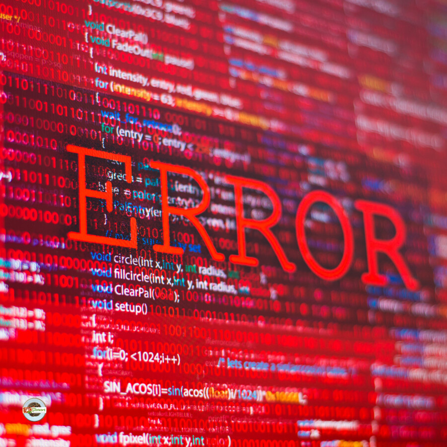 red image reading ERROR with coding text behind it